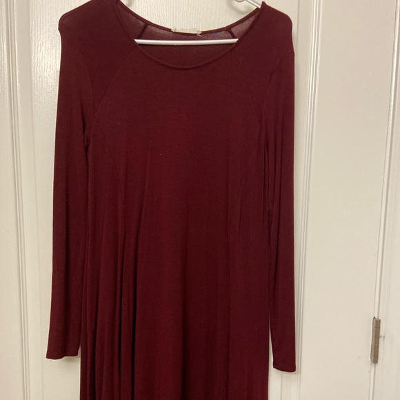 Nordstrom Burgundy Long-sleeve Dress - Picture 1 of 1